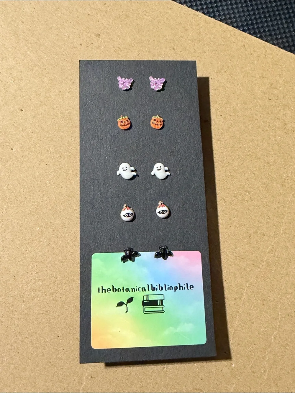Kids Halloween Earring Set - Purple, Orange, White, Black